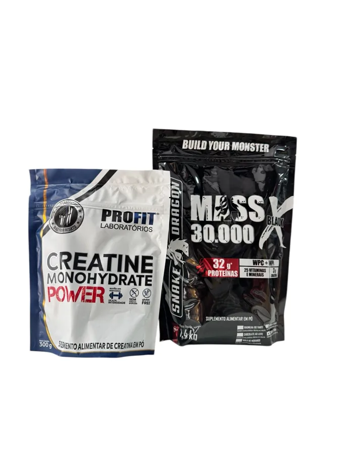 Kit Volumen y Fuerza – Creatina + Mass X Black 30000 ¡promoción!