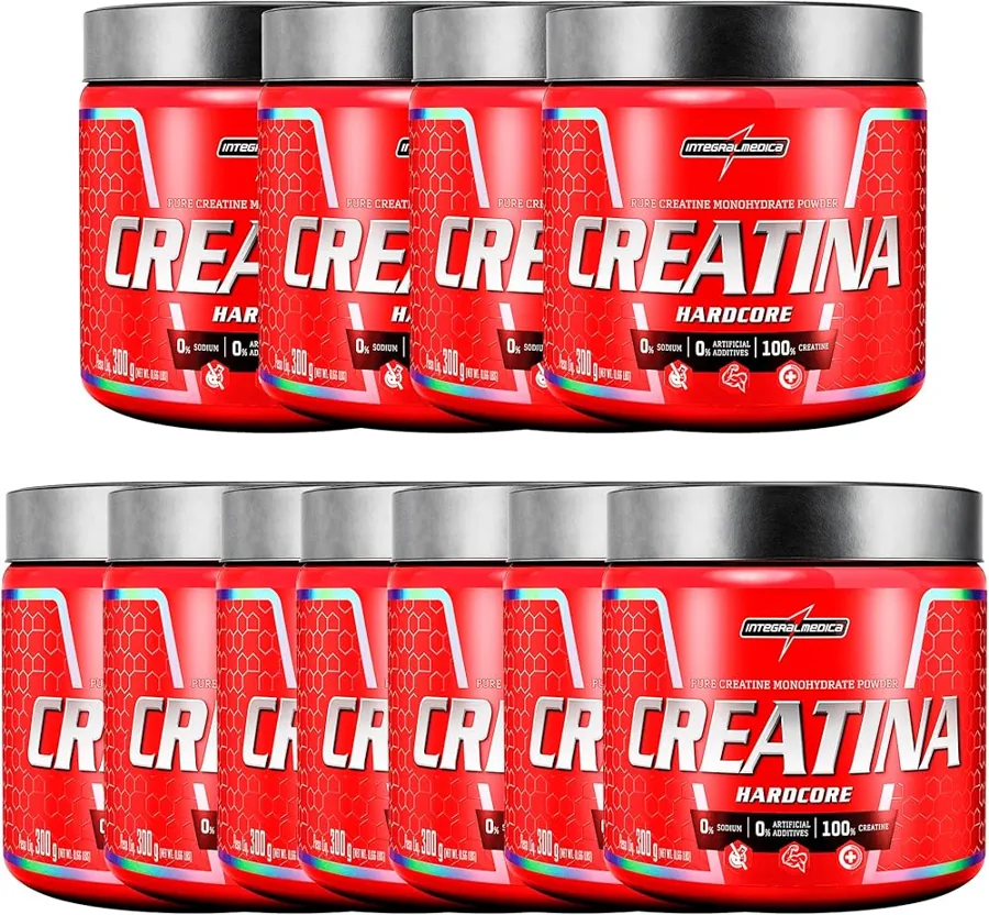 KIT x10 creatina hardcore integral médica 300g ¡promoción!